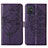 Coque Portefeuille Papillon Livre Cuir Etui Clapet Y01B pour Samsung Galaxy A71 4G A715 Violet