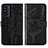 Coque Portefeuille Papillon Livre Cuir Etui Clapet Y01B pour Samsung Galaxy F52 5G Noir