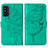 Coque Portefeuille Papillon Livre Cuir Etui Clapet Y01B pour Samsung Galaxy F52 5G Vert