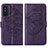 Coque Portefeuille Papillon Livre Cuir Etui Clapet Y01B pour Samsung Galaxy F52 5G Violet