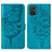 Coque Portefeuille Papillon Livre Cuir Etui Clapet Y01B pour Samsung Galaxy M40S Bleu