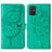 Coque Portefeuille Papillon Livre Cuir Etui Clapet Y01B pour Samsung Galaxy M40S Vert