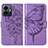 Coque Portefeuille Papillon Livre Cuir Etui Clapet Y01B pour Vivo Y77e t1 Violet Clair