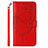 Coque Portefeuille Papillon Livre Cuir Etui Clapet Y02B pour Samsung Galaxy A02s Rouge Petit