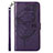Coque Portefeuille Papillon Livre Cuir Etui Clapet Y02B pour Samsung Galaxy A02s Violet