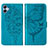 Coque Portefeuille Papillon Livre Cuir Etui Clapet YB1 pour Samsung Galaxy M04 Bleu