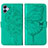 Coque Portefeuille Papillon Livre Cuir Etui Clapet YB1 pour Samsung Galaxy M04 Vert