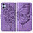 Coque Portefeuille Papillon Livre Cuir Etui Clapet YB1 pour Samsung Galaxy M04 Violet Clair