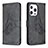 Coque Portefeuille Papillon Livre Cuir Etui Clapet Z01 pour Apple iPhone 15 Pro Noir Petit