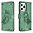 Coque Portefeuille Papillon Livre Cuir Etui Clapet Z01 pour Apple iPhone 15 Pro Vert