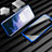 Coque Rebord Bumper Luxe Aluminum Metal Miroir 360 Degres Housse Etui Aimant M01 pour OnePlus 7T Pro Bleu