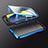 Coque Rebord Bumper Luxe Aluminum Metal Miroir 360 Degres Housse Etui Aimant M01 pour Samsung Galaxy A80 Bleu