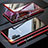 Coque Rebord Bumper Luxe Aluminum Metal Miroir 360 Degres Housse Etui Aimant M01 pour Samsung Galaxy Note 10 Plus Rouge