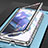 Coque Rebord Bumper Luxe Aluminum Metal Miroir 360 Degres Housse Etui Aimant M01 pour Samsung Galaxy S22 5G Petit