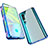 Coque Rebord Bumper Luxe Aluminum Metal Miroir 360 Degres Housse Etui Aimant M01 pour Xiaomi Mi Note 10 Bleu