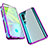 Coque Rebord Bumper Luxe Aluminum Metal Miroir 360 Degres Housse Etui Aimant M01 pour Xiaomi Mi Note 10 Violet
