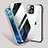 Coque Rebord Bumper Luxe Aluminum Metal Miroir 360 Degres Housse Etui Aimant M02 pour Apple iPhone 13 Mini Argent