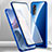 Coque Rebord Bumper Luxe Aluminum Metal Miroir 360 Degres Housse Etui Aimant M02 pour Xiaomi Mi 12S 5G Bleu
