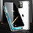 Coque Rebord Bumper Luxe Aluminum Metal Miroir 360 Degres Housse Etui Aimant M03 pour Apple iPhone 13 Mini Argent