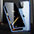 Coque Rebord Bumper Luxe Aluminum Metal Miroir 360 Degres Housse Etui Aimant M03 pour Apple iPhone 14 Pro Max Bleu