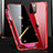 Coque Rebord Bumper Luxe Aluminum Metal Miroir 360 Degres Housse Etui Aimant M03 pour Apple iPhone 14 Rouge