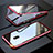 Coque Rebord Bumper Luxe Aluminum Metal Miroir 360 Degres Housse Etui Aimant M04 pour Xiaomi Redmi 8A Rouge