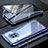 Coque Rebord Bumper Luxe Aluminum Metal Miroir 360 Degres Housse Etui Aimant M06 pour Huawei Mate 30 Bleu