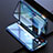 Coque Rebord Bumper Luxe Aluminum Metal Miroir 360 Degres Housse Etui Aimant M08 pour Apple iPhone 14 Bleu