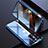 Coque Rebord Bumper Luxe Aluminum Metal Miroir 360 Degres Housse Etui Aimant M08 pour Apple iPhone 15 Pro Bleu Petit