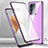 Coque Rebord Bumper Luxe Aluminum Metal Miroir 360 Degres Housse Etui Aimant P02 pour Vivo V23 Pro 5G Violet Petit
