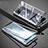Coque Rebord Bumper Luxe Aluminum Metal Miroir 360 Degres Housse Etui Aimant pour Oppo A53 5G Noir