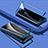 Coque Rebord Bumper Luxe Aluminum Metal Miroir 360 Degres Housse Etui Aimant pour Realme V11s 5G Bleu Petit