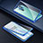 Coque Rebord Bumper Luxe Aluminum Metal Miroir 360 Degres Housse Etui Aimant T01 pour OnePlus 8 Pro Bleu
