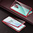 Coque Rebord Bumper Luxe Aluminum Metal Miroir 360 Degres Housse Etui Aimant T01 pour OnePlus 8 Pro Rouge