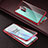 Coque Rebord Bumper Luxe Aluminum Metal Miroir 360 Degres Housse Etui Aimant T01 pour OnePlus 8 Rouge
