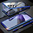 Coque Rebord Bumper Luxe Aluminum Metal Miroir 360 Degres Housse Etui Aimant T01 pour Samsung Galaxy Note 20 Ultra 5G Bleu