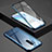 Coque Rebord Bumper Luxe Aluminum Metal Miroir 360 Degres Housse Etui Aimant T02 pour OnePlus 8 Pro Bleu
