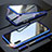 Coque Rebord Bumper Luxe Aluminum Metal Miroir 360 Degres Housse Etui Aimant T02 pour Samsung Galaxy A90 5G Bleu