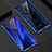 Coque Rebord Bumper Luxe Aluminum Metal Miroir 360 Degres Housse Etui Aimant T02 pour Xiaomi Redmi K20 Bleu