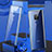 Coque Rebord Bumper Luxe Aluminum Metal Miroir 360 Degres Housse Etui Aimant T04 pour Huawei Mate 20 Bleu