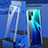 Coque Rebord Bumper Luxe Aluminum Metal Miroir 360 Degres Housse Etui Aimant T07 pour Huawei P30 Pro Bleu