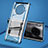 Coque Rebord Bumper Luxe Aluminum Metal Miroir 360 Degres Housse Etui Aimant T08 pour Huawei Mate 30 Pro Bleu