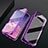 Coque Rebord Bumper Luxe Aluminum Metal Miroir 360 Degres Housse Etui Aimant T08 pour Samsung Galaxy S10 Plus Violet