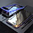 Coque Rebord Bumper Luxe Aluminum Metal Miroir 360 Degres Housse Etui M01 pour Apple iPhone 8 Plus Bleu