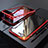 Coque Rebord Bumper Luxe Aluminum Metal Miroir 360 Degres Housse Etui M01 pour Apple iPhone 8 Plus Rouge