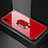 Coque Rebord Contour Silicone et Vitre Miroir Housse Etui avec Support Bague Anneau Magnetique A01 pour Xiaomi Redmi 7A Rouge