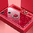 Coque Rebord Contour Silicone et Vitre Miroir Housse Etui avec Support Bague Anneau Magnetique M01 pour Huawei Honor 7A Rouge