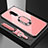 Coque Rebord Contour Silicone et Vitre Miroir Housse Etui avec Support Bague Anneau Magnetique pour OnePlus 7T Pro Or Rose