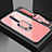 Coque Rebord Contour Silicone et Vitre Miroir Housse Etui avec Support Bague Anneau Magnetique pour Oppo Reno2 Rose