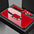 Coque Rebord Contour Silicone et Vitre Miroir Housse Etui avec Support Bague Anneau Magnetique pour Oppo Reno2 Rouge